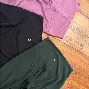 lululemon athletica Kids' Colorblock Leggings - Black, Dark Green, Dusty Pink